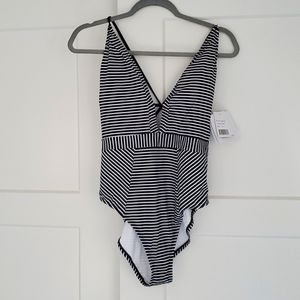NWT LA Blanca Stripped one piece swimsuit siz 14